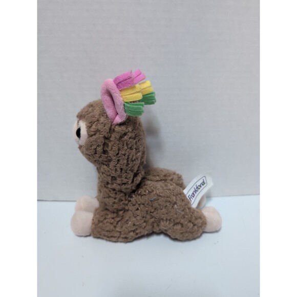 Frankford Candy 8" Baby Llama Alpaca Colorful Ears Shaggy Stuffed Animal Plush - Picture 2 of 4